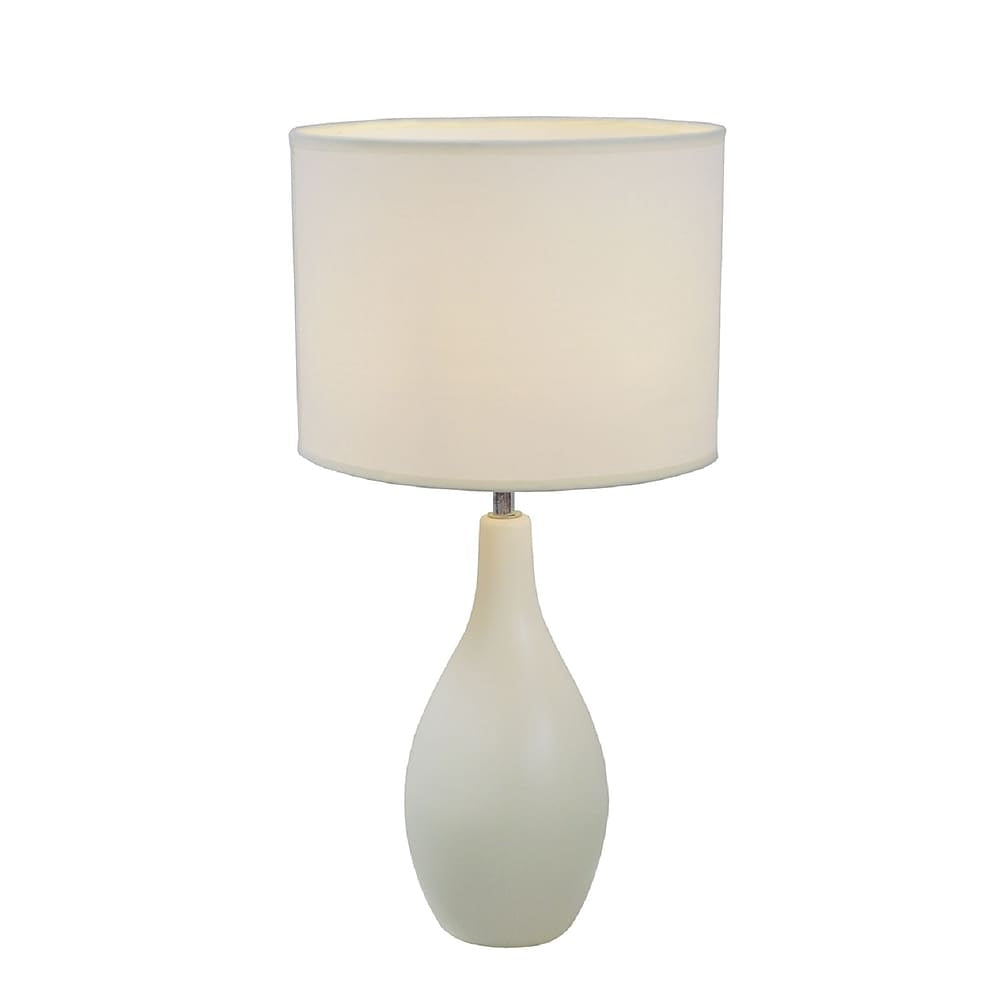 Image of Simple Designs Oval Base Ceramic Table Lamp, White Finish