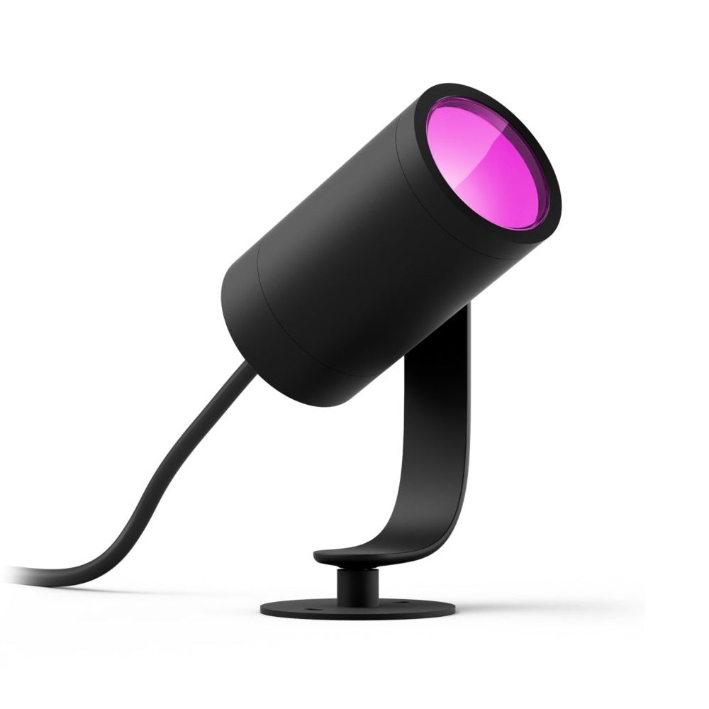 Image of Philips Hue White & Colour Lily Outdoor Spotlight Extension, Black