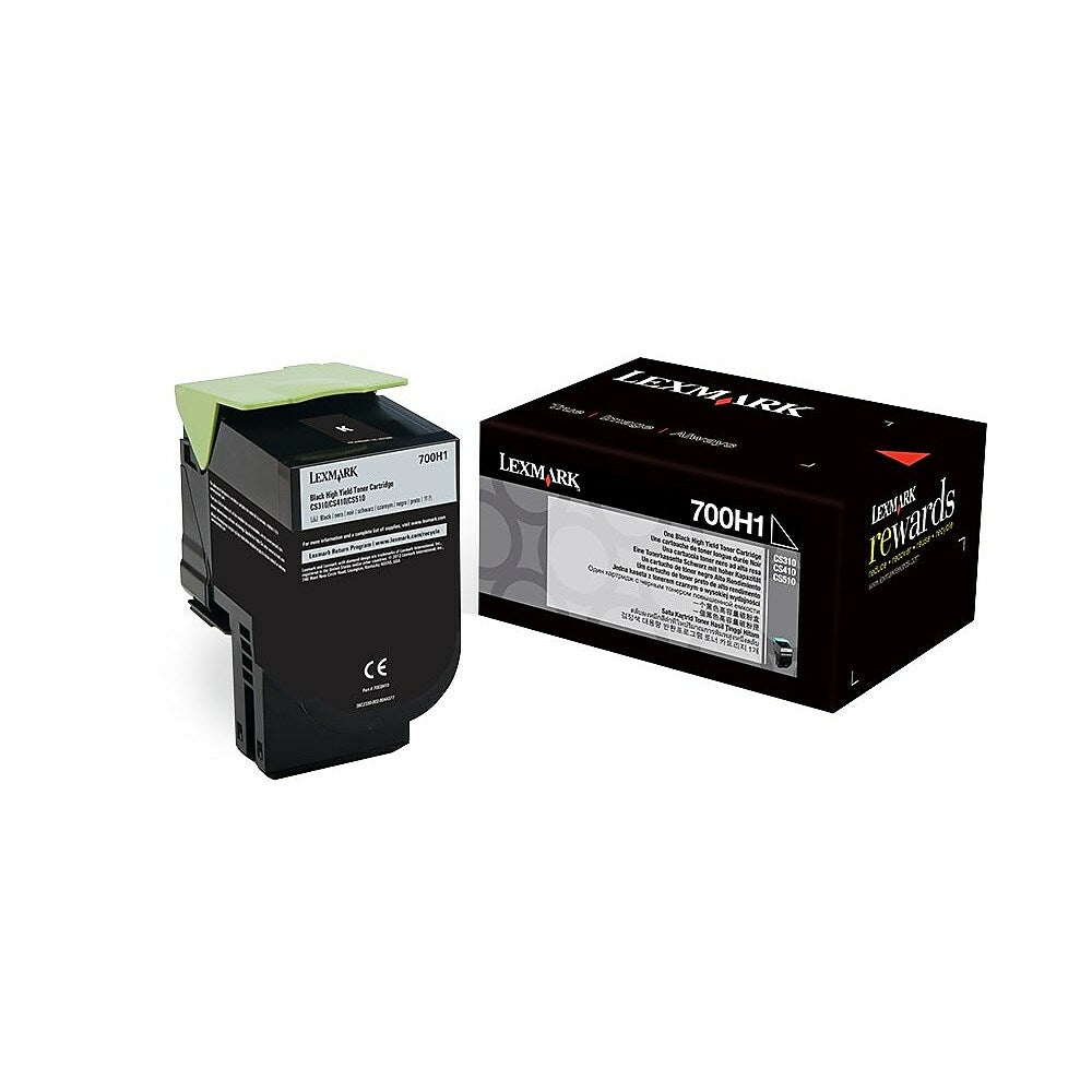 Image of Lexmark 700H1 High Yield Toner Cartridge, Laser, High Yield, OEM, Black, (70C0H10)