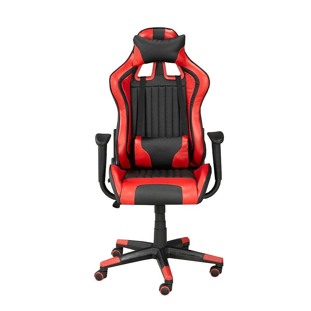 Image of Brassex Avion Gaming Chair with Tilt & Recline, Black/Red