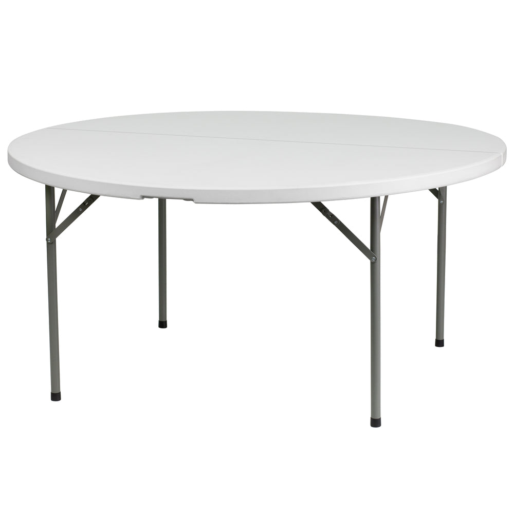 Image of Flash Furniture 60"Dia Granite Plastic Folding Table - White