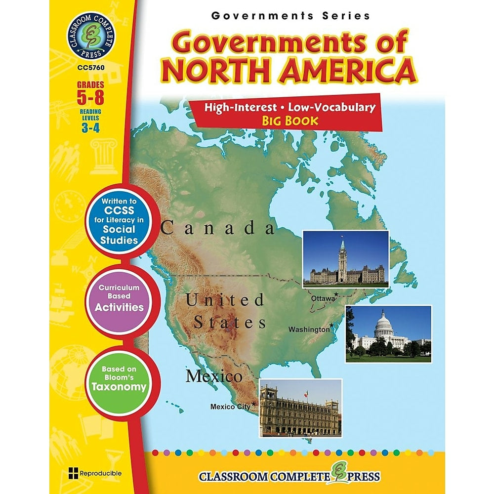 Image of eBook: Governments of North America Big Book - (PDF version - 1-User Download) - ISBN 978-1-55319-346-3 - Grade 5 - 8
