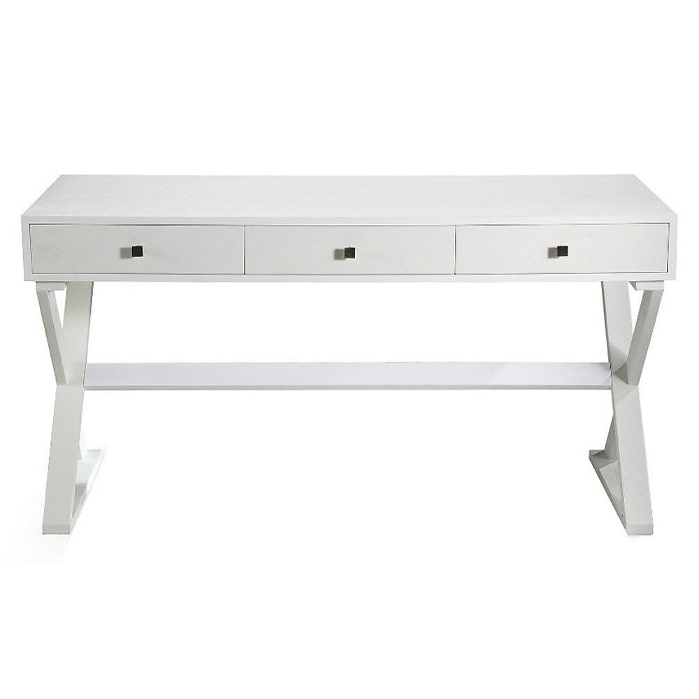 Image of Plata Import X-White Desk, White Laquered (KC801W)