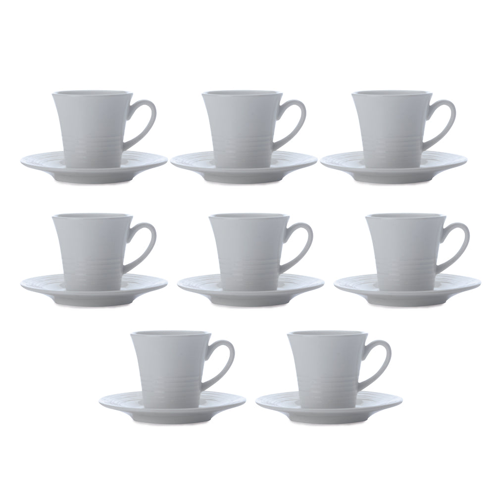 Image of Maxwell & Williams Cirque Demi Tasse Cup & Saucer - White - 8 Pack