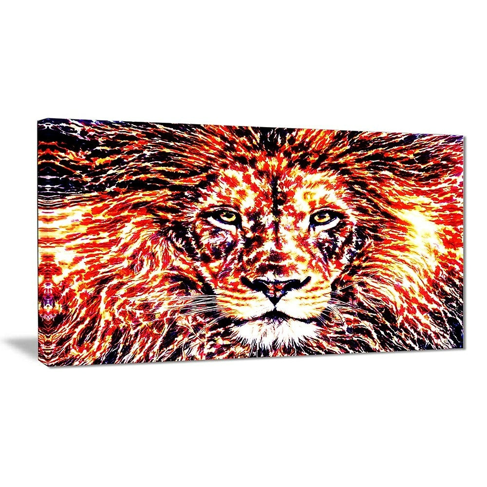 Image of Designart Lively Lion Large Animal Canvas Artwork, (PT2369-40-20)