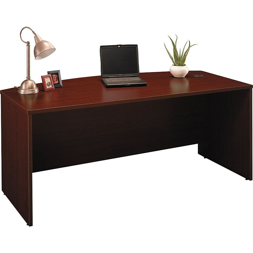 Image of Bush Westfield Bow Front Desk, Cherry Mahogany, Brown