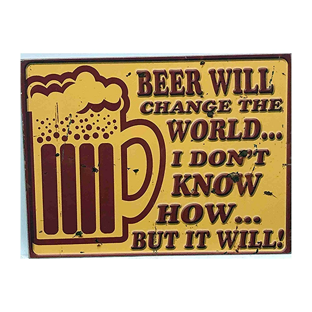 Image of Sign-A-Tology Beer Changes World Vintage Wooden Sign - 16" x 12"