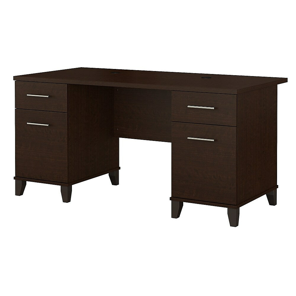 Image of Bush Furniture Somerset Office Desk, Mocha Cherry (WC81828K), Brown