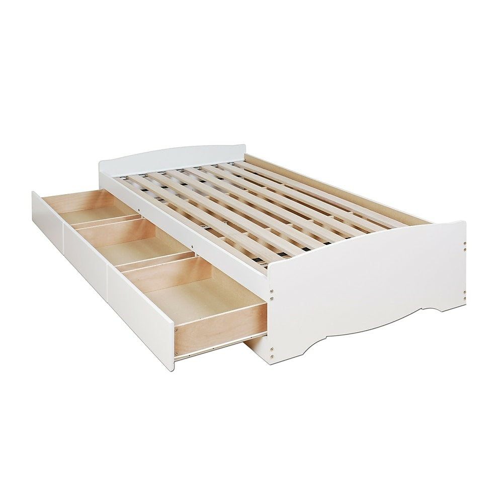 Image of Prepac Twin Mate's Platform Storage Bed With 3 Drawers - White