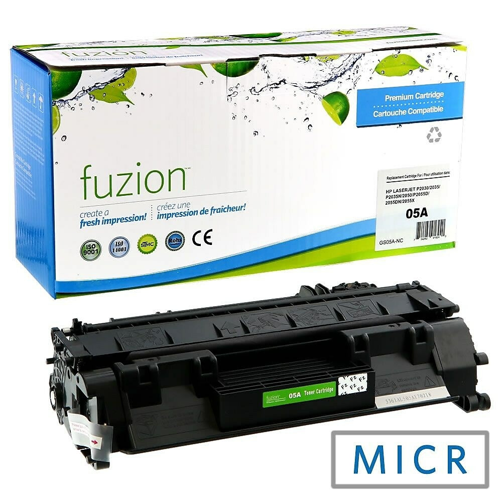 Image of fuzion Remanufactured HP LJ P2035 MICR Black Toner Cartridges, Standard Yield (CE505A MICR)