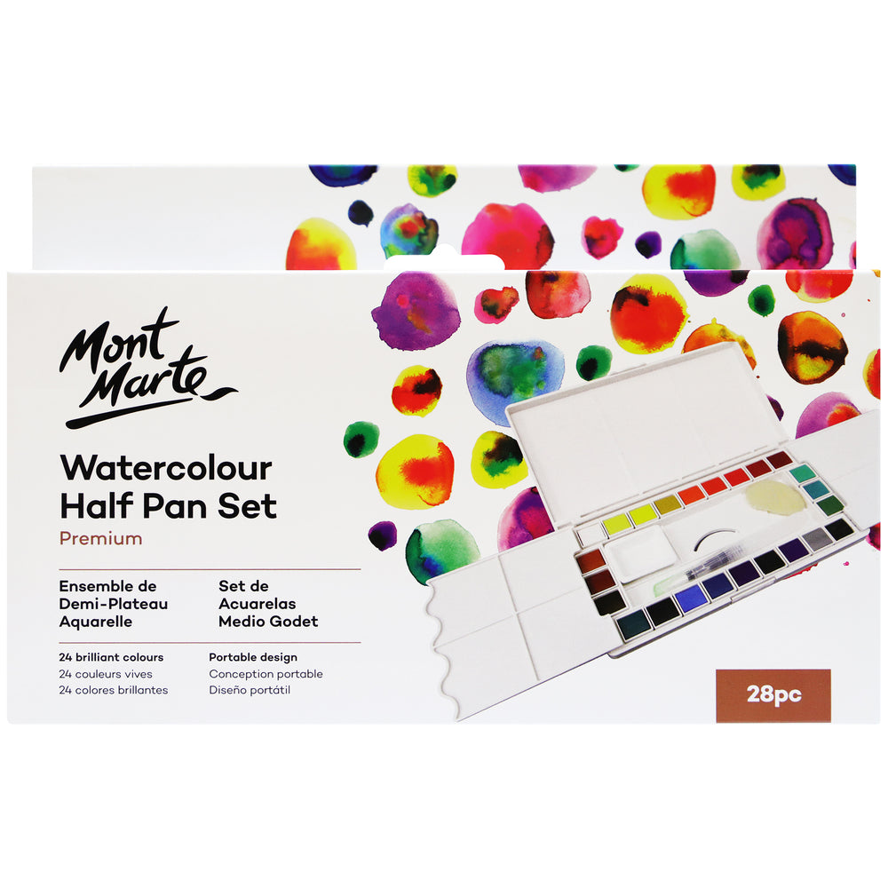 Image of Mont Marte 28-Piece Watercolour Half-Pan Set