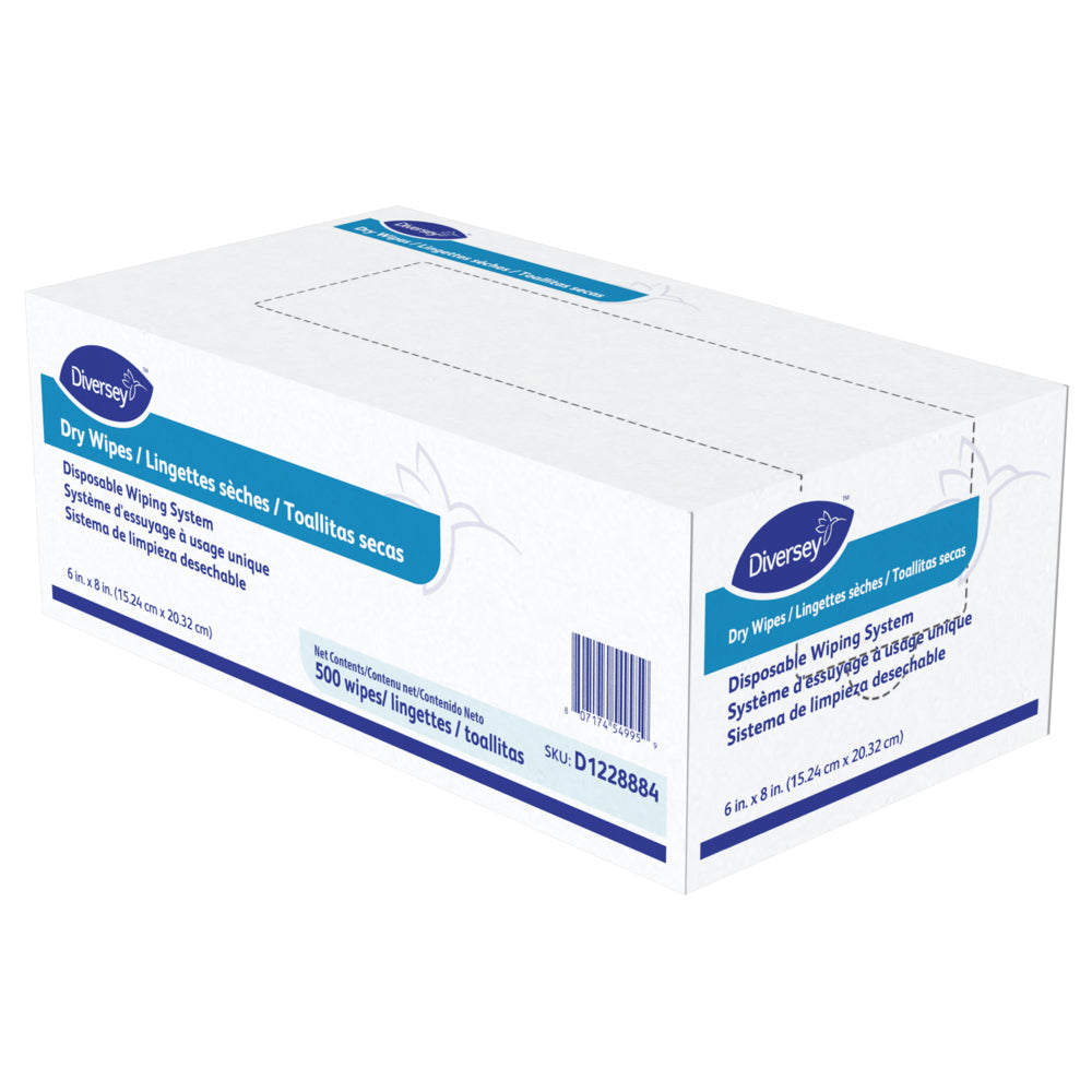 Image of Diversey Dry Wipes - 6" x 8" - 500 Wipes - 4 Pack