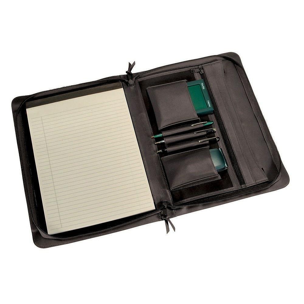 Image of Royce Leather Zip Around Writing Pad holder, Black