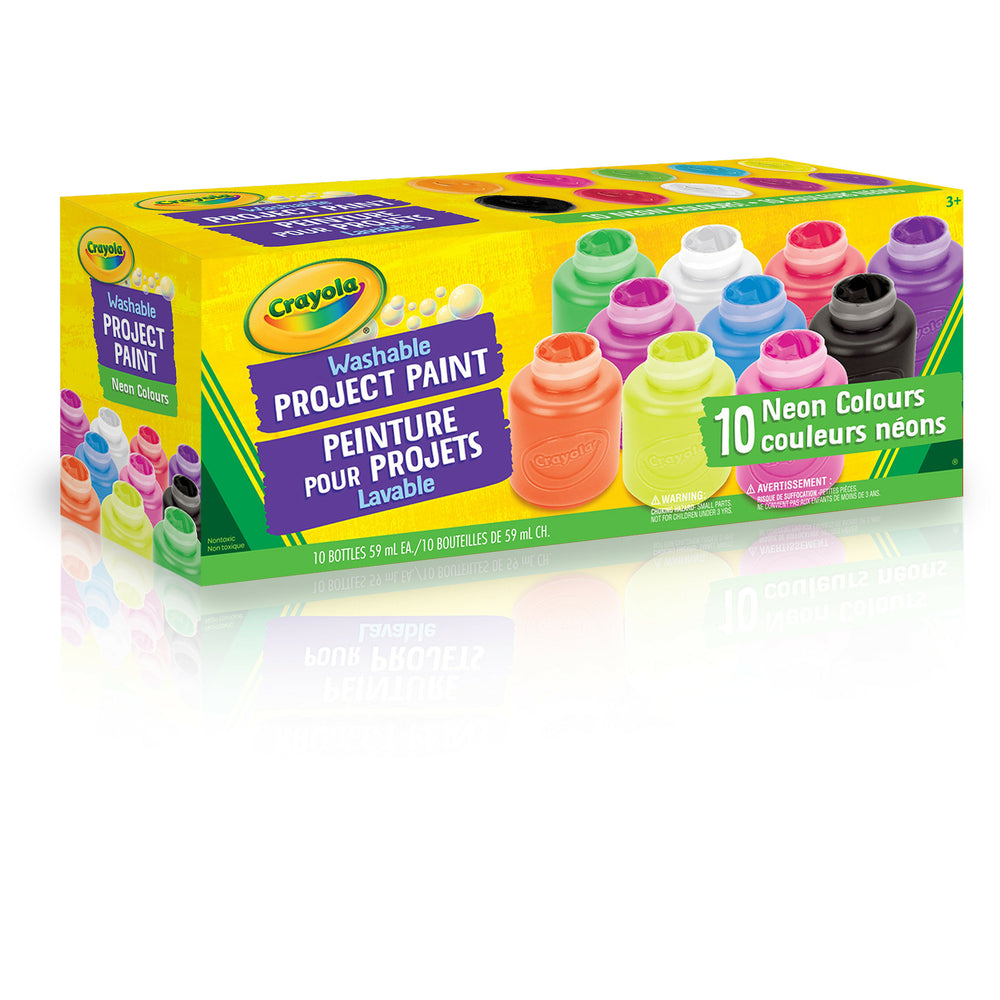 Image of Crayola Neon Washable Project Paint - 10 Pack
