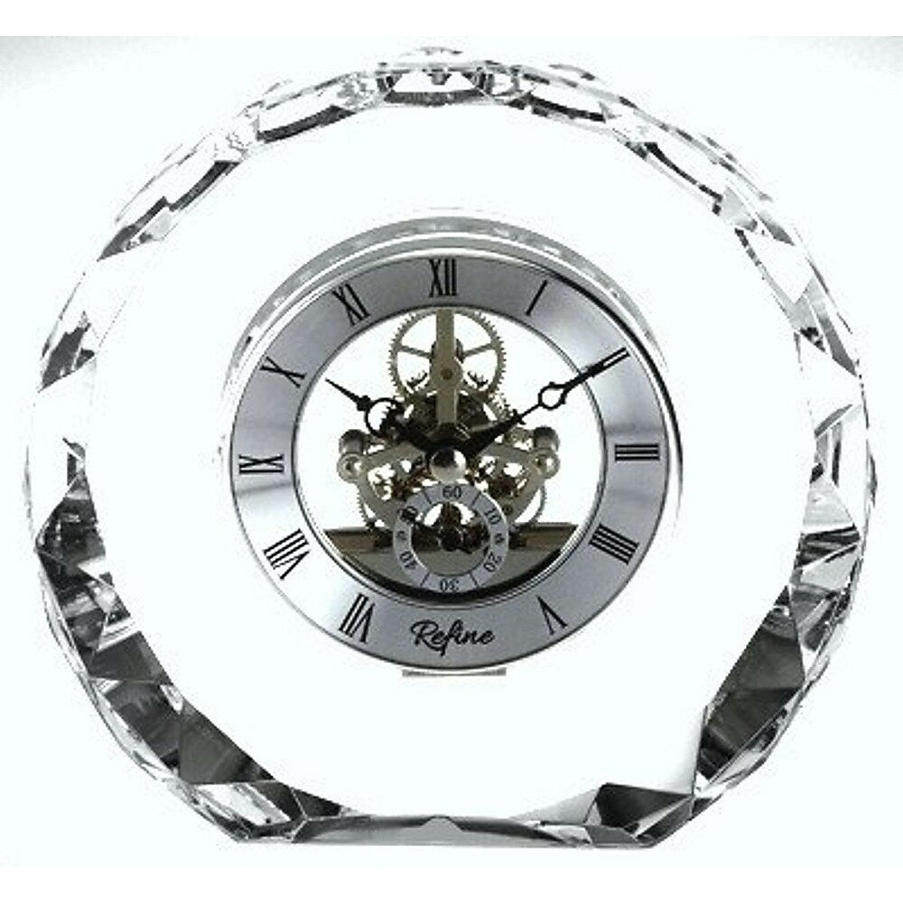 Image of Elegance Crystal Round Skeleton Clock, Grey