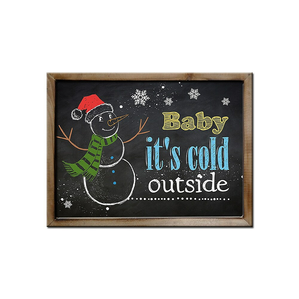 Image of Sign-A-Tology Snowman Chalkboard Wooden Sign - 12" x 16" - Merry Xmas