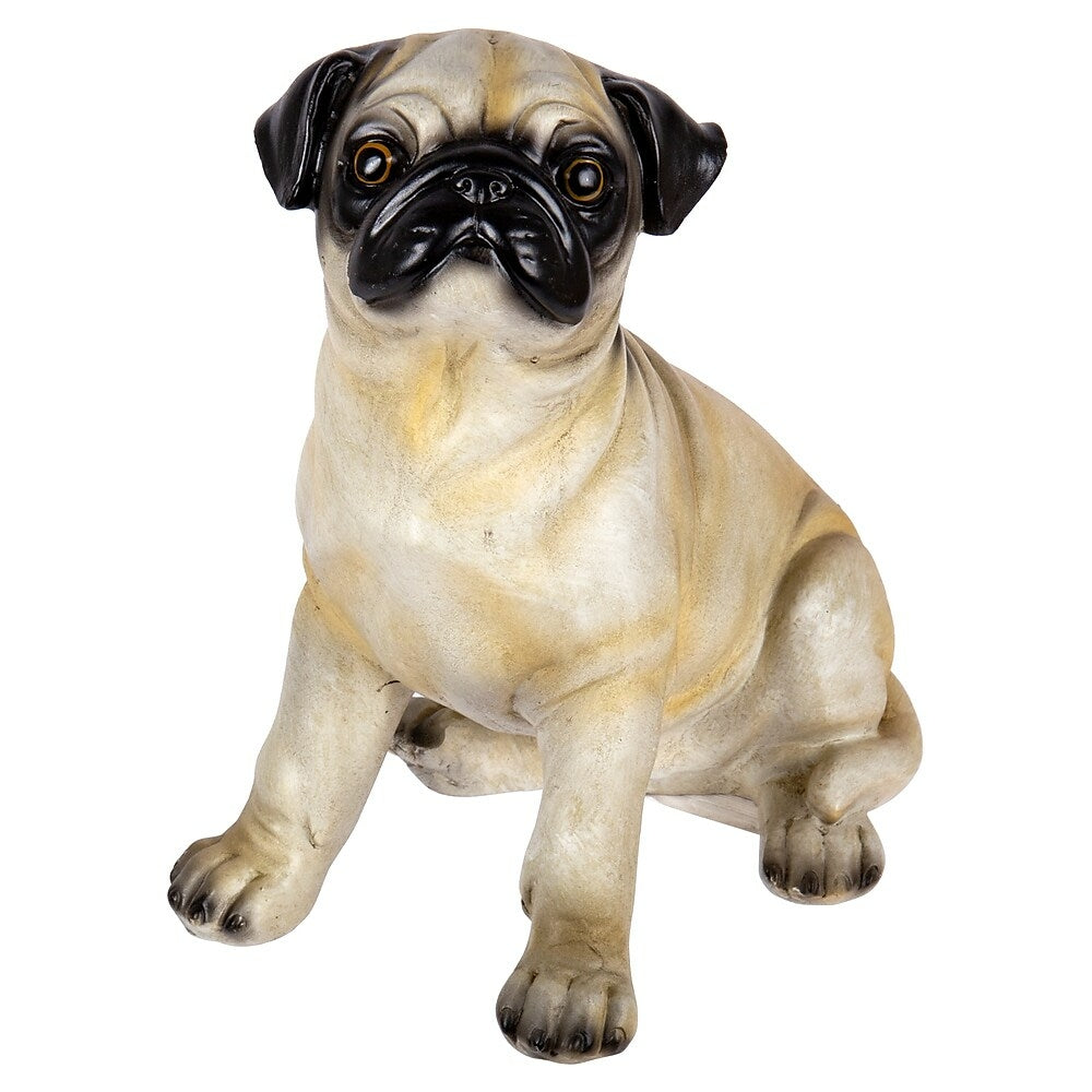 Image of Truu Design Sitting Pug Dog Figurine, 8.5 inches, White