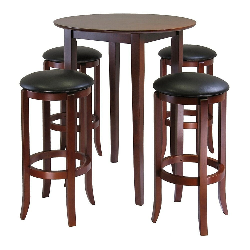 Winsome Fiona 5 Piece High Round Pub Table With Pvc Stools