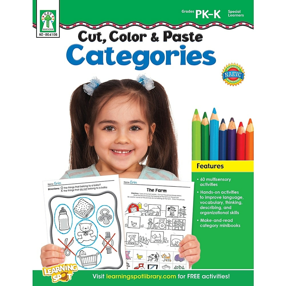 Image of eBook: Key Education 804108-EB Cut, Color & Paste Categories - Grade Pre-K