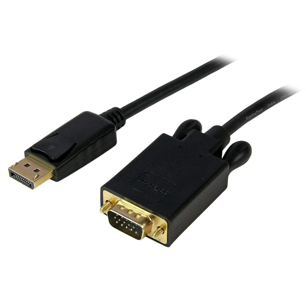 Image of StarTech DisplayPort to VGA Adapter Converter Cable, DP to VGA 1920 x 1200, Black, 15 Ft