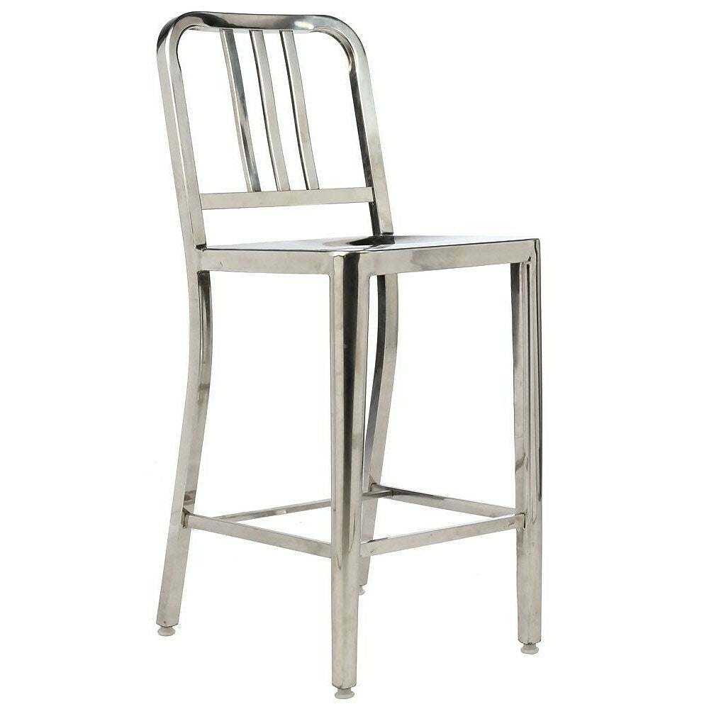 Image of Navy Bar Stool Stainless Steel, 2 Pack, Brown