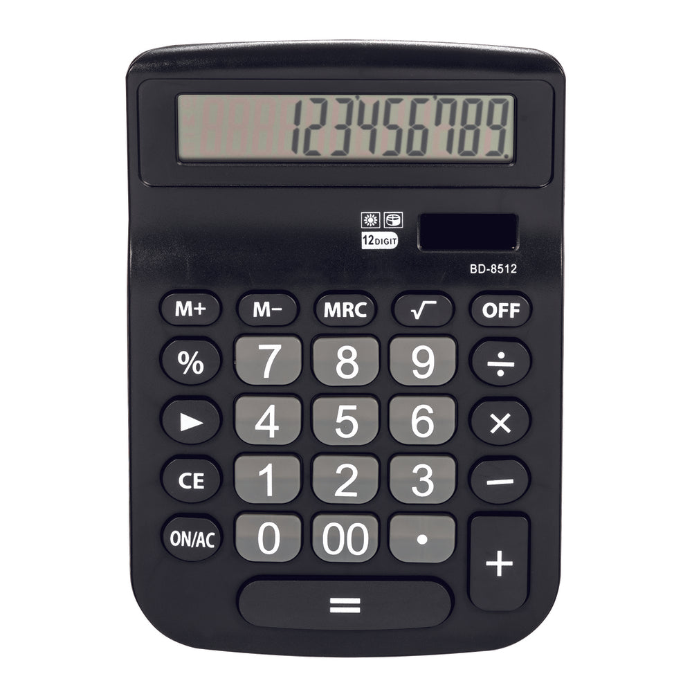 Image of Baseline 12-Digit Big-Number Desktop Calculator - Black