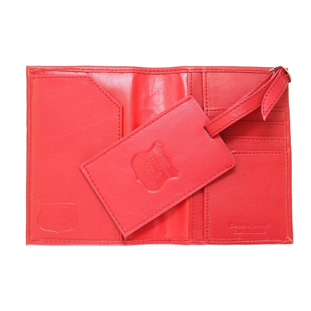 Image of Ashlin Amsterdam RFID Blocking Passport Wallet, Red