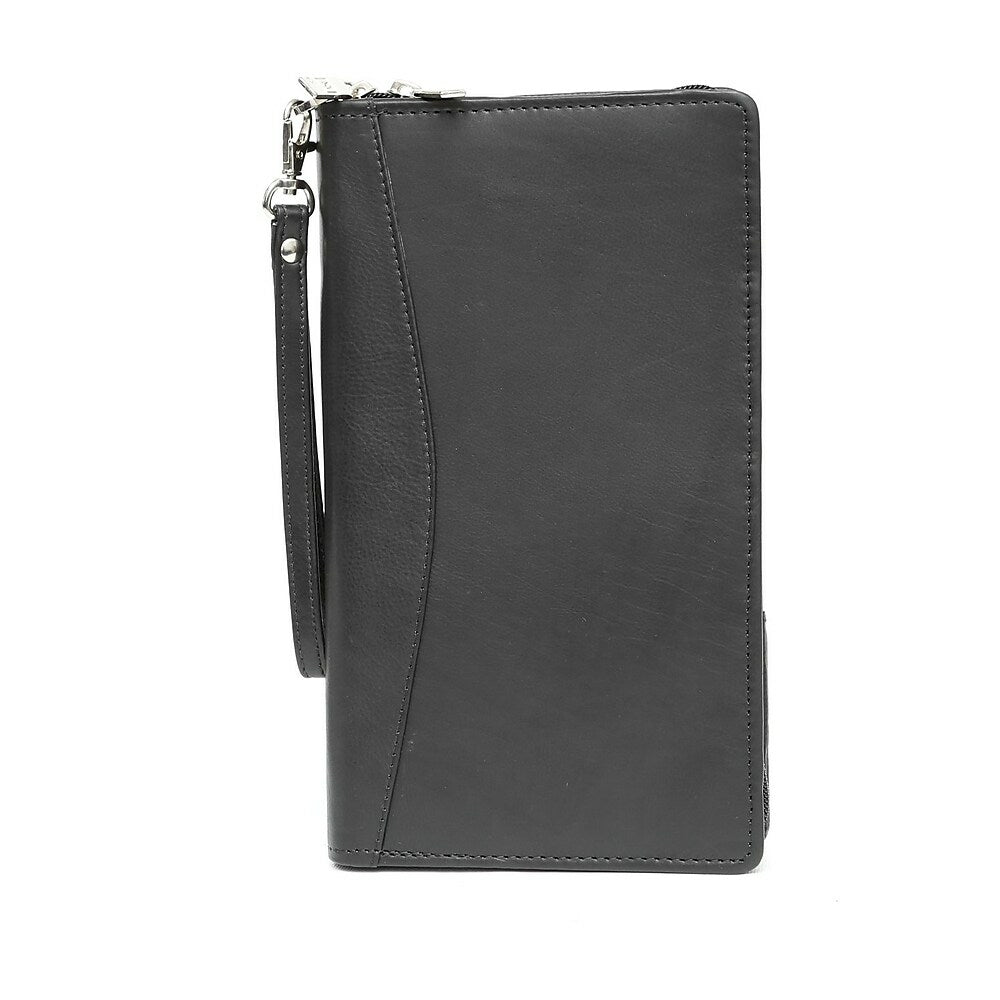 Image of Ashlin Leather 2-Piece La Padula Ticket Wallet with Separate Passport Cover, Black