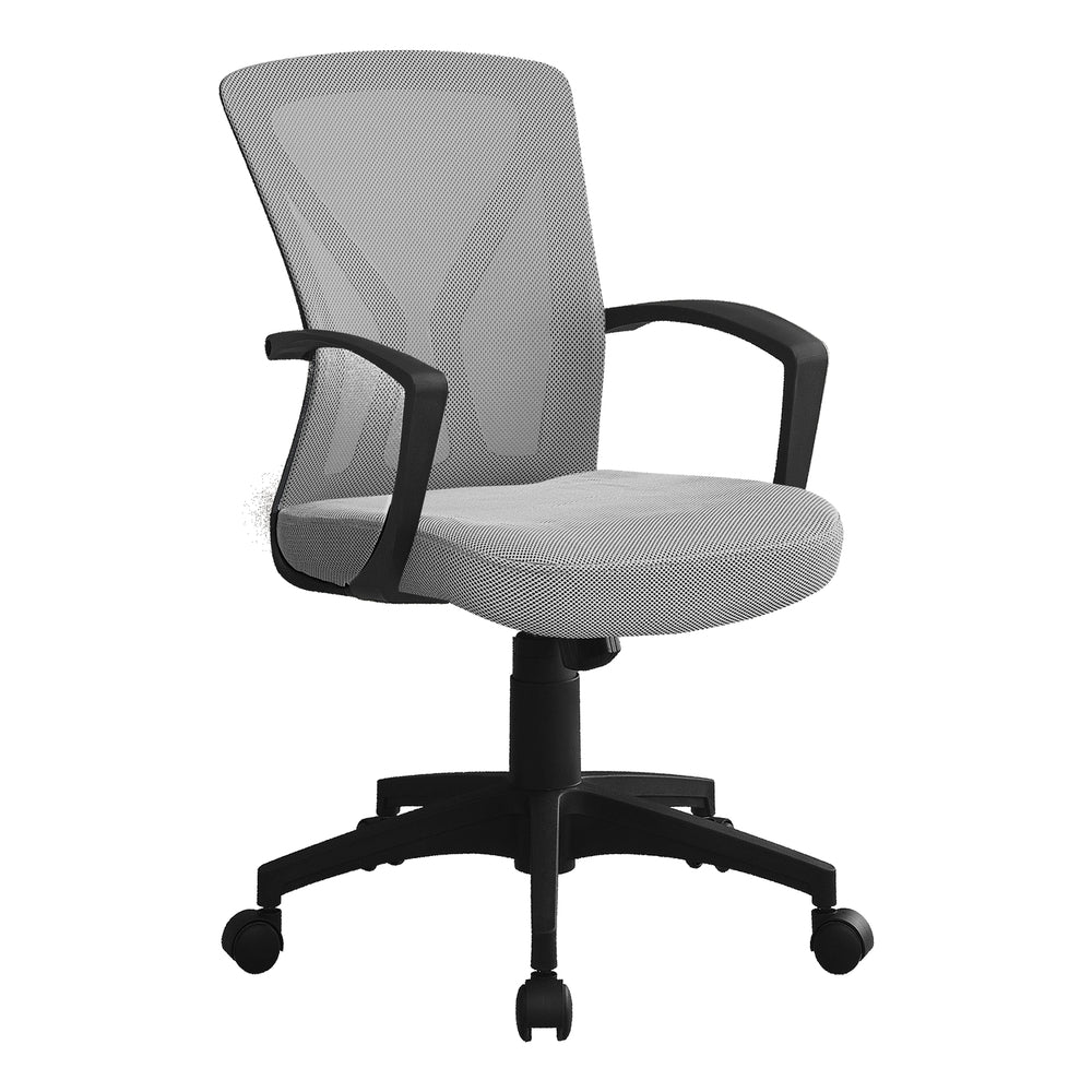 Image of Monarch Specialties - 7340 Office Chair - Swivel - Ergonomic - Armrests - Computer Desk - Work - Metal - Grey
