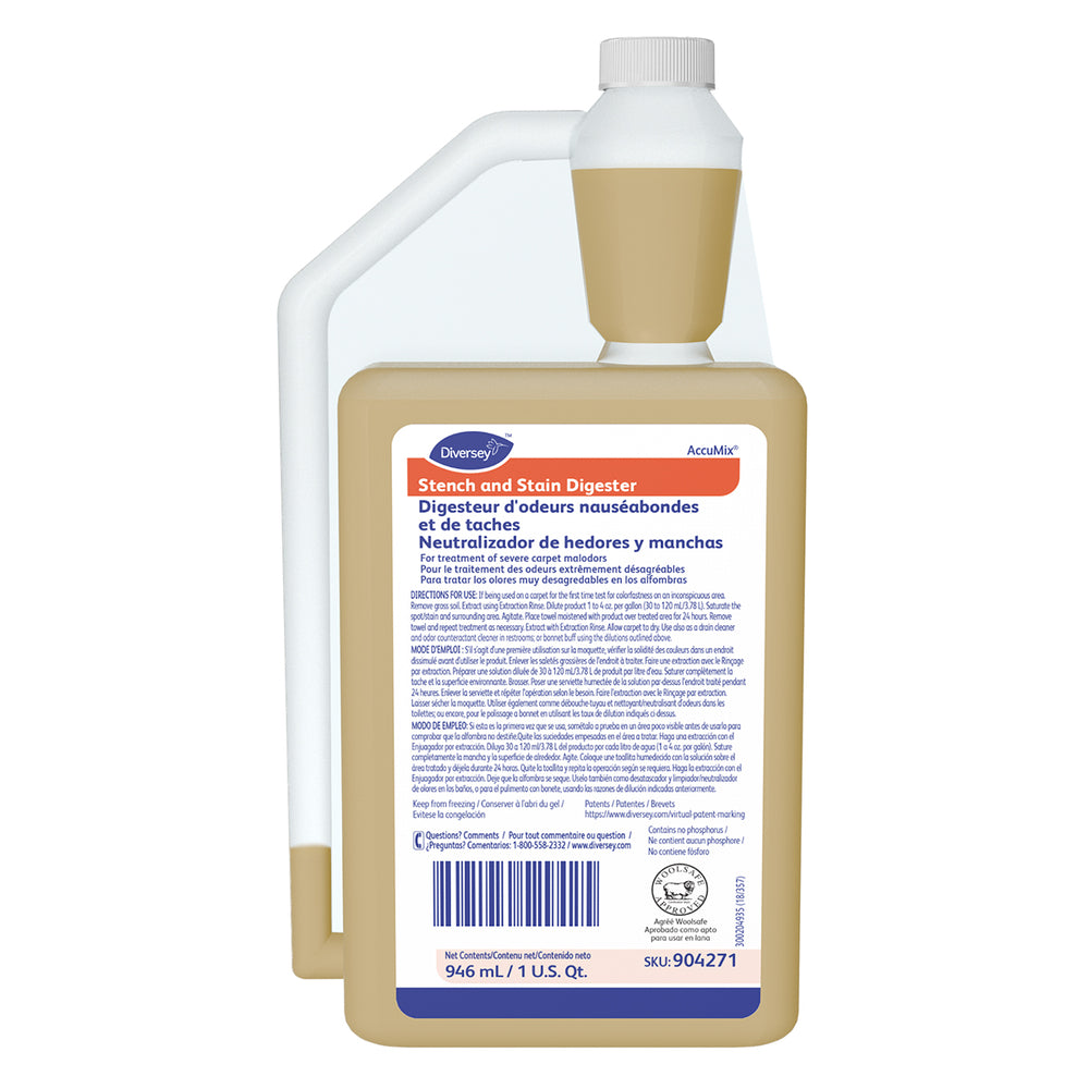 Image of Diversey Accumix Concentrated Stench & Stain Digester, 32 oz., 6 Pack