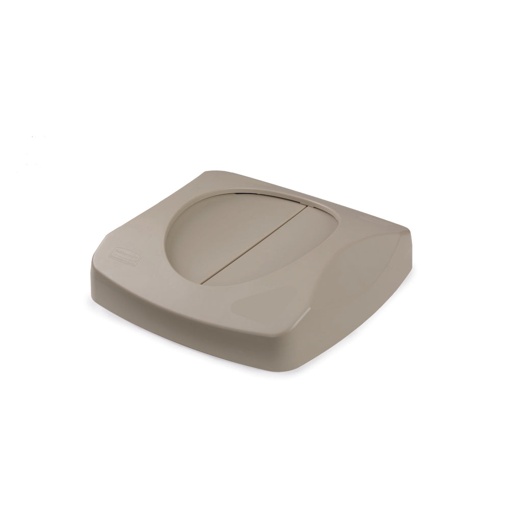 Image of Rubbermaid Untouchable Waste Receptacle Swing Top Lid - Beige