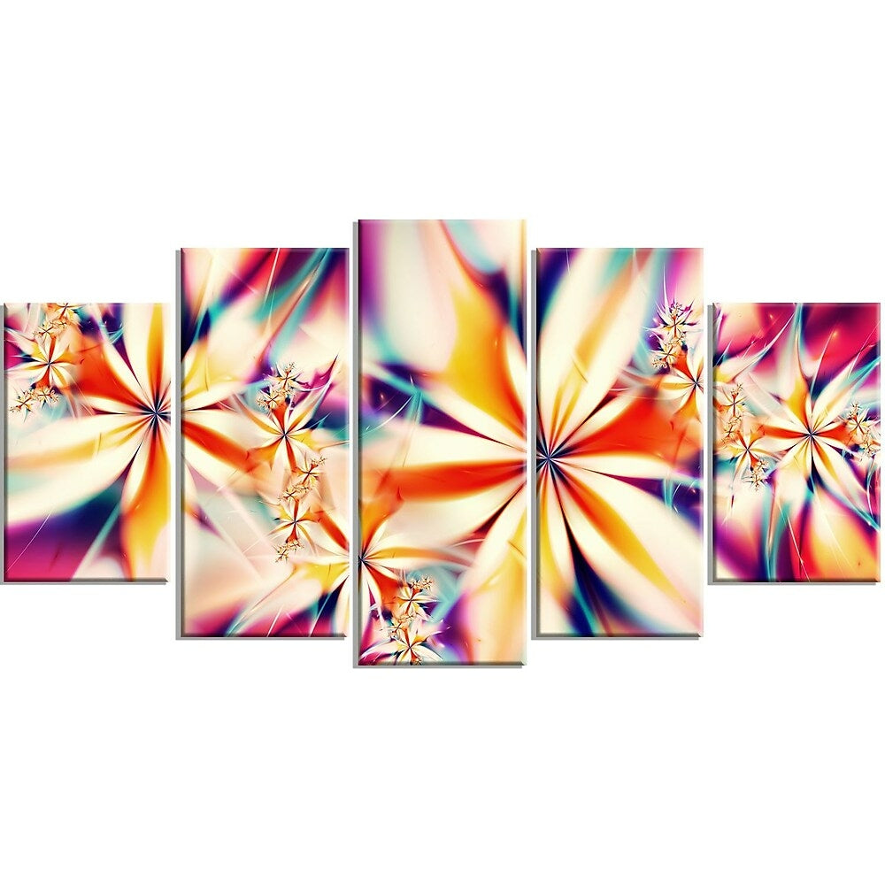 Image of Designart Crystalize Pink Floral Canvas Art Set, (PT3013-373)