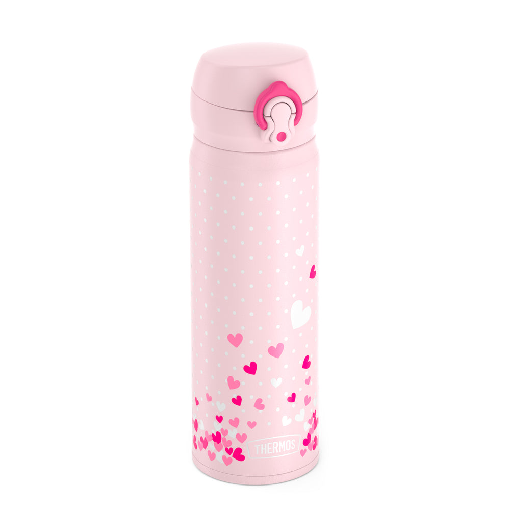 Image of Thermos 470 ml Stainless Steel Direct Drink Bottle - Hearts, Pink