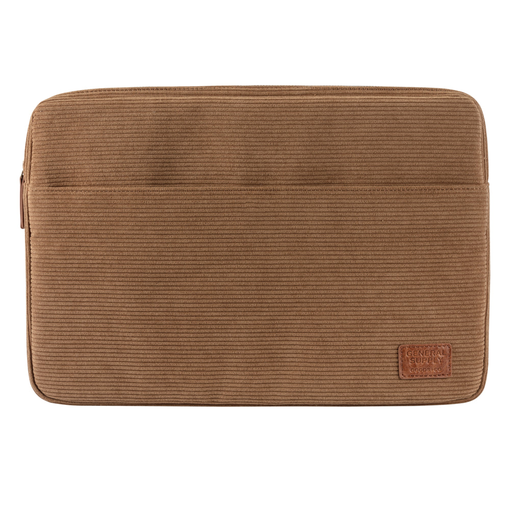 Image of General Supply Goods + Co Recycled Corduroy 15" Laptop Sleeve - Brown
