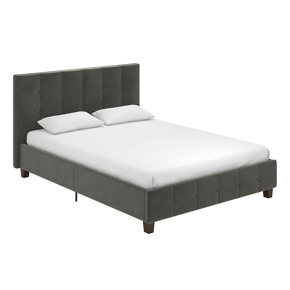 Image of DHP Rose Upholstered Bed - Grey Velvet - Full