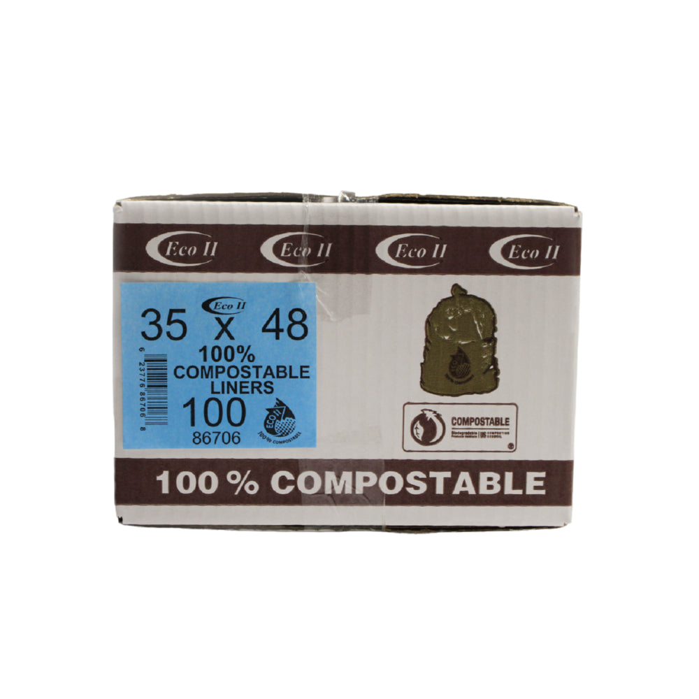 Image of Eco II Compostable Industrial - 35 x 48" - Frosty - 100 Pack