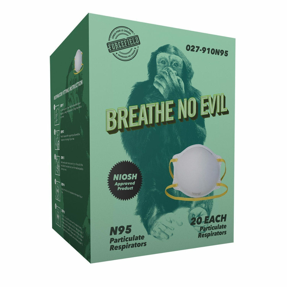 Image of Forcefield Breathe No Evil N95 Disposable Respirator - 20 per box - NIOSH Approved, 20 Pack