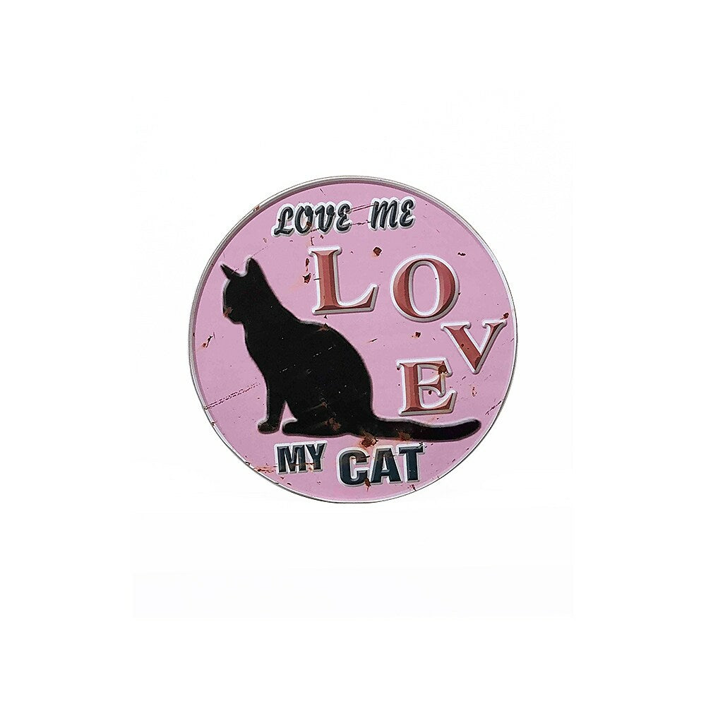 Image of Sign-A-Tology Love cat Vintage Wooden Sign - 12" x 12"