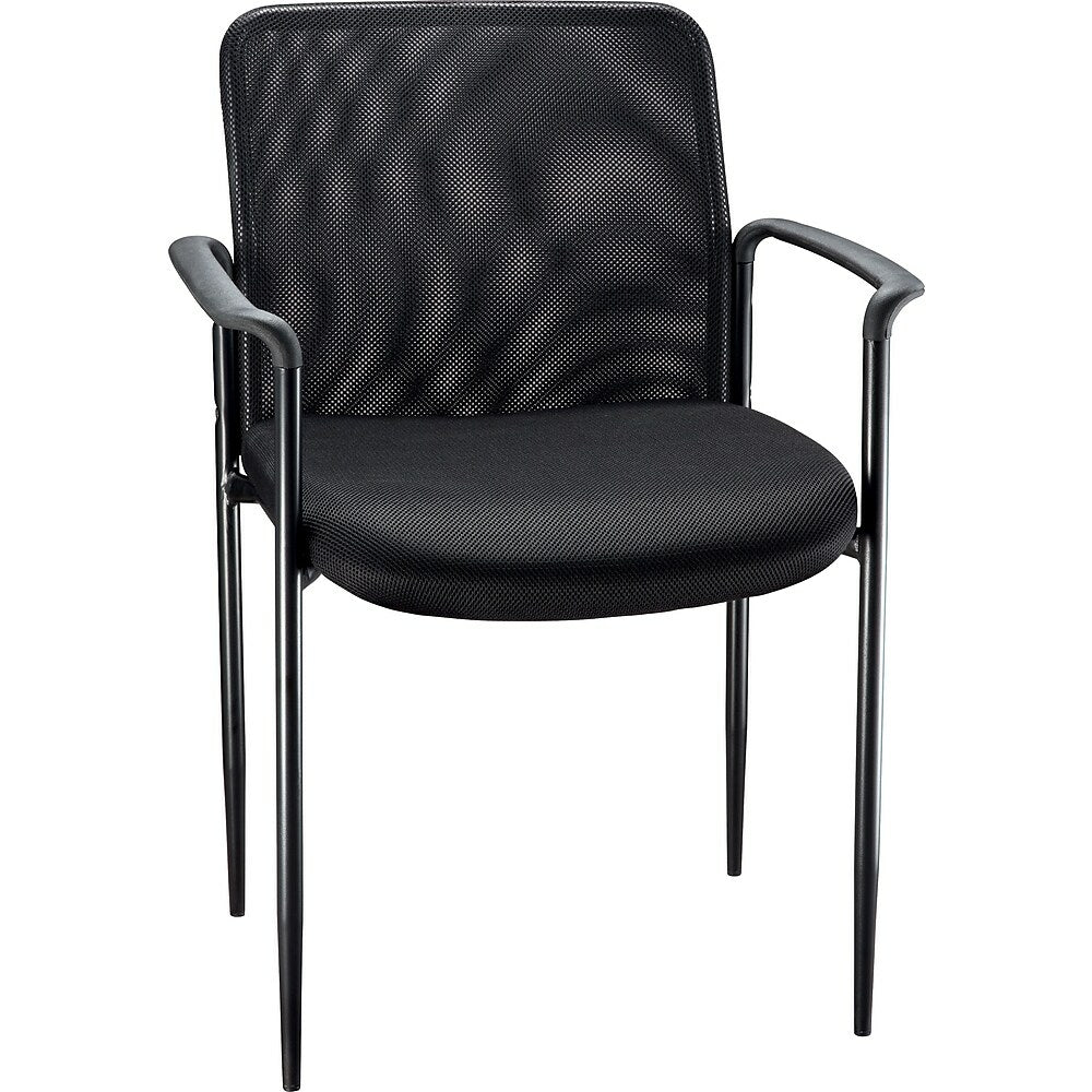 Image of Staples Roaken Mesh Guest Chair with Arms, Black