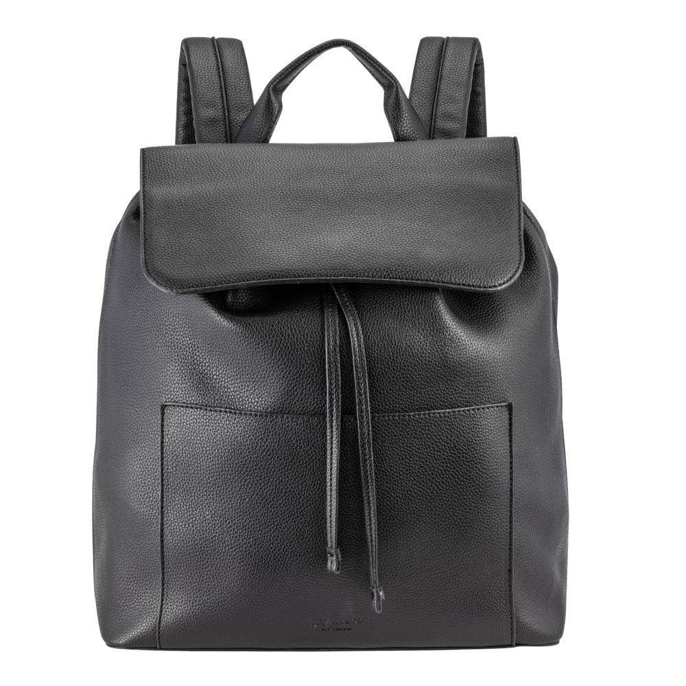 Image of Gry Mattr Vegan Leather Drawstring Backpack - Black