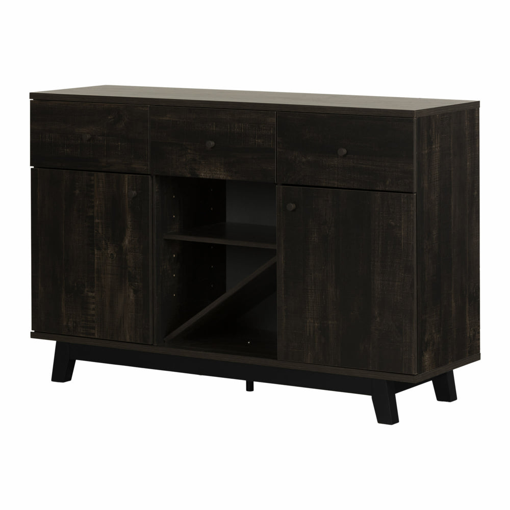 Image of South Shore Bellami Buffet with Wine Storage - Rubbed Black