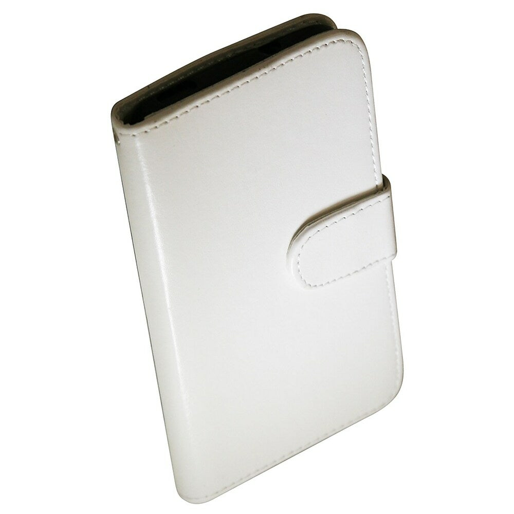 Image of Exian Leather Wallet Case for HTC One - White