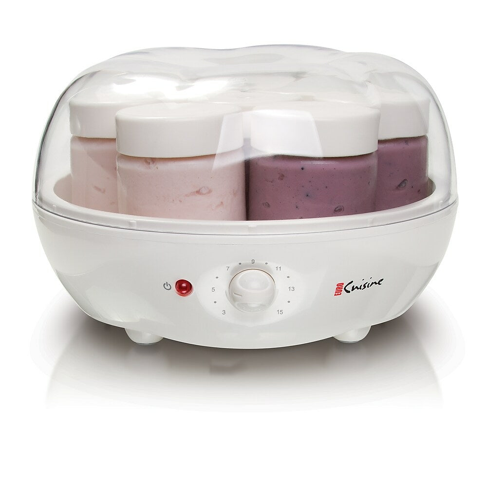 Image of Euro Cuisine YM100 Automatic Yogurt Maker with Automatic Timer + 7 x 6 oz Jars, White