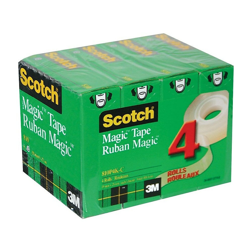 Image of Scotch Magic Tape, 19 mm x 25 m, Boxed, 4 Pack