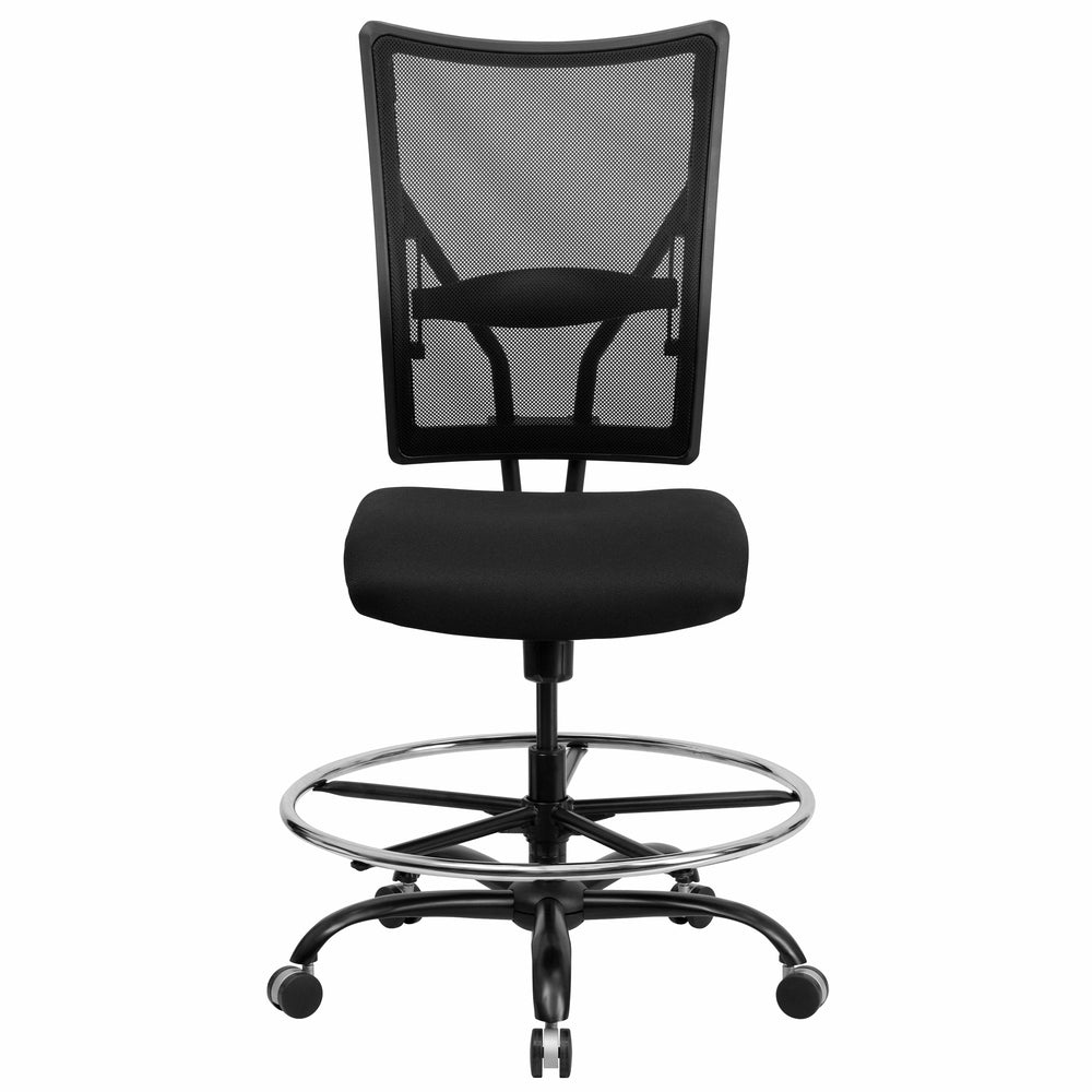 Image of Flash Furniture HERCULES Series Big & Tall Black Mesh Ergonomic Drafting Chair