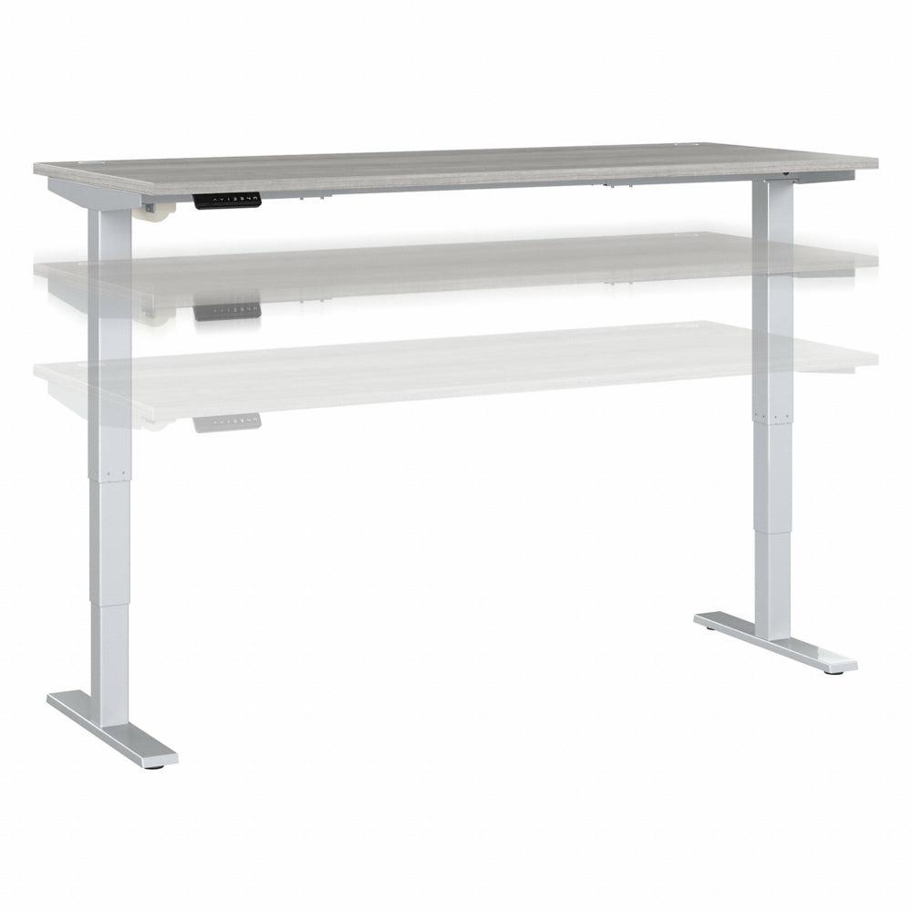 Image of Bush Business Furniture Move 40 Series 72" W x 30" D Electric Height Adjustable Standing Desk - Platinum Grey/Grey Metallic