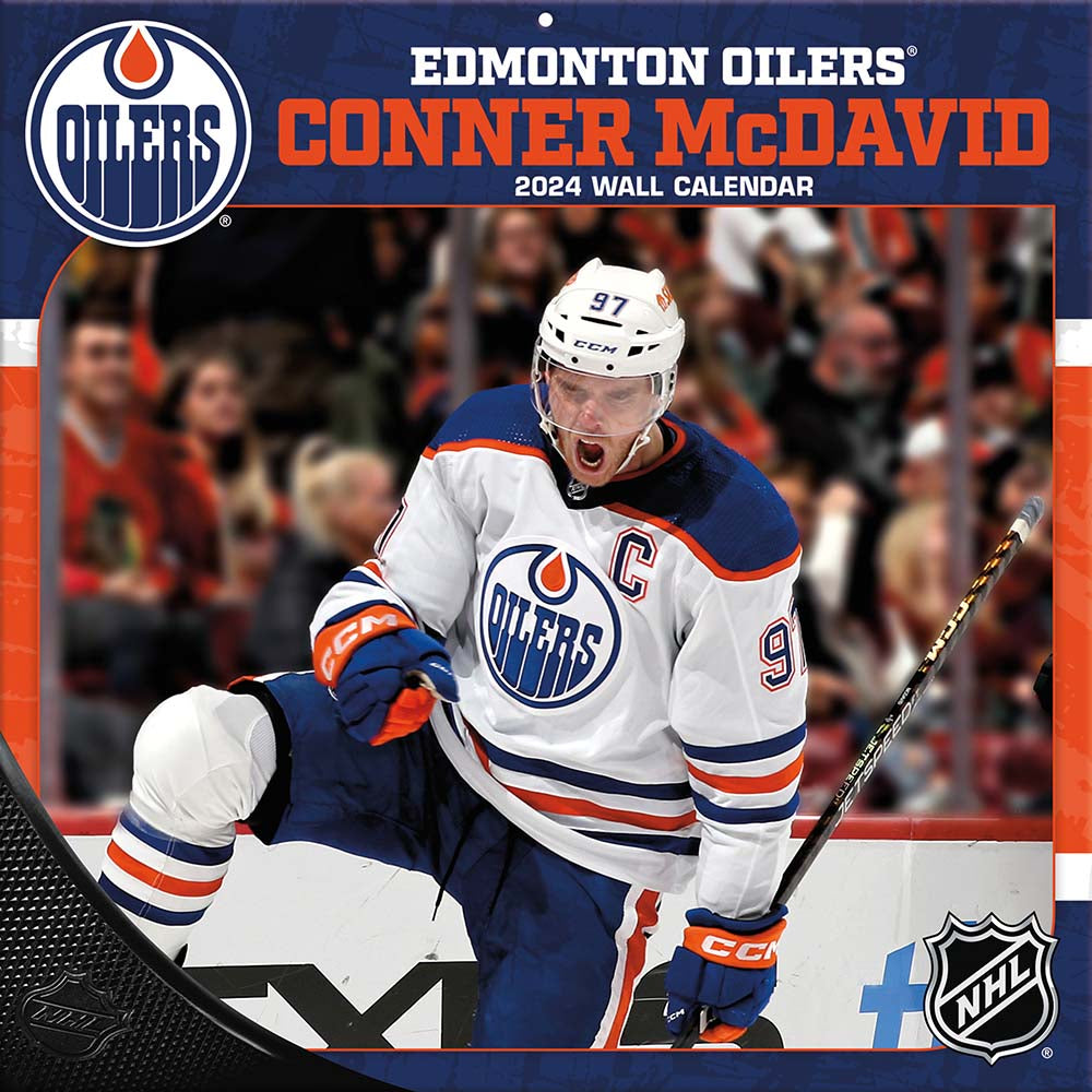 Image of Lang 2024 Edmonton Oilers Connor McDavid Monthly Square Wall Calendar - 12" x 12" - Assorted - English