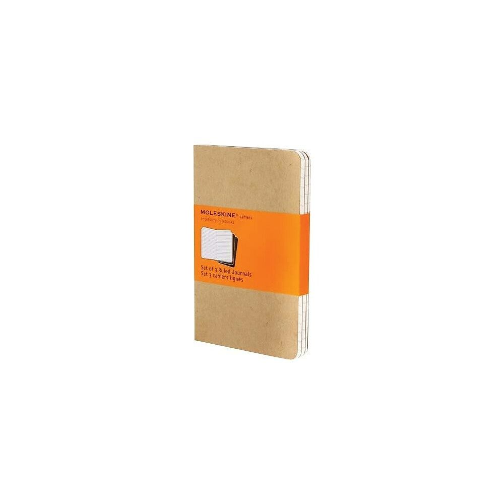 Image of Moleskine Cahier Pocket Ruled Journals - 3-1/2" x 5-1/2" - Kraft - 3 Pack