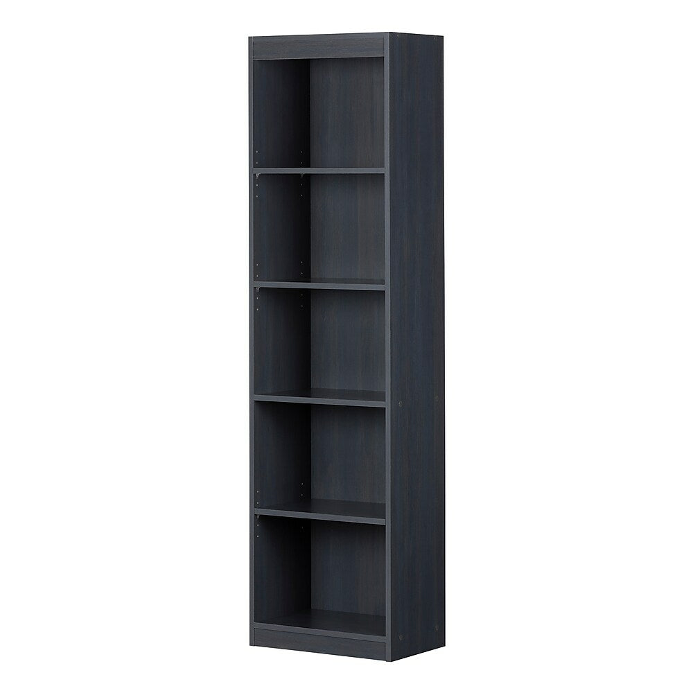 Image of South Shore Axess 5-Shelf Narrow Bookcase - Blueberry