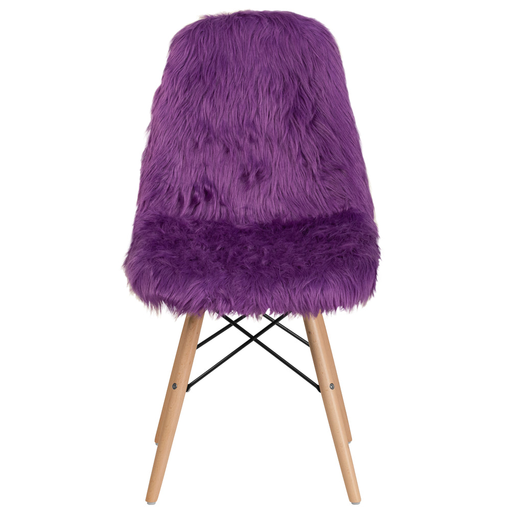 Image of Flash Furniture Faux Fur Shaggy Chair, Purple (4DL15)
